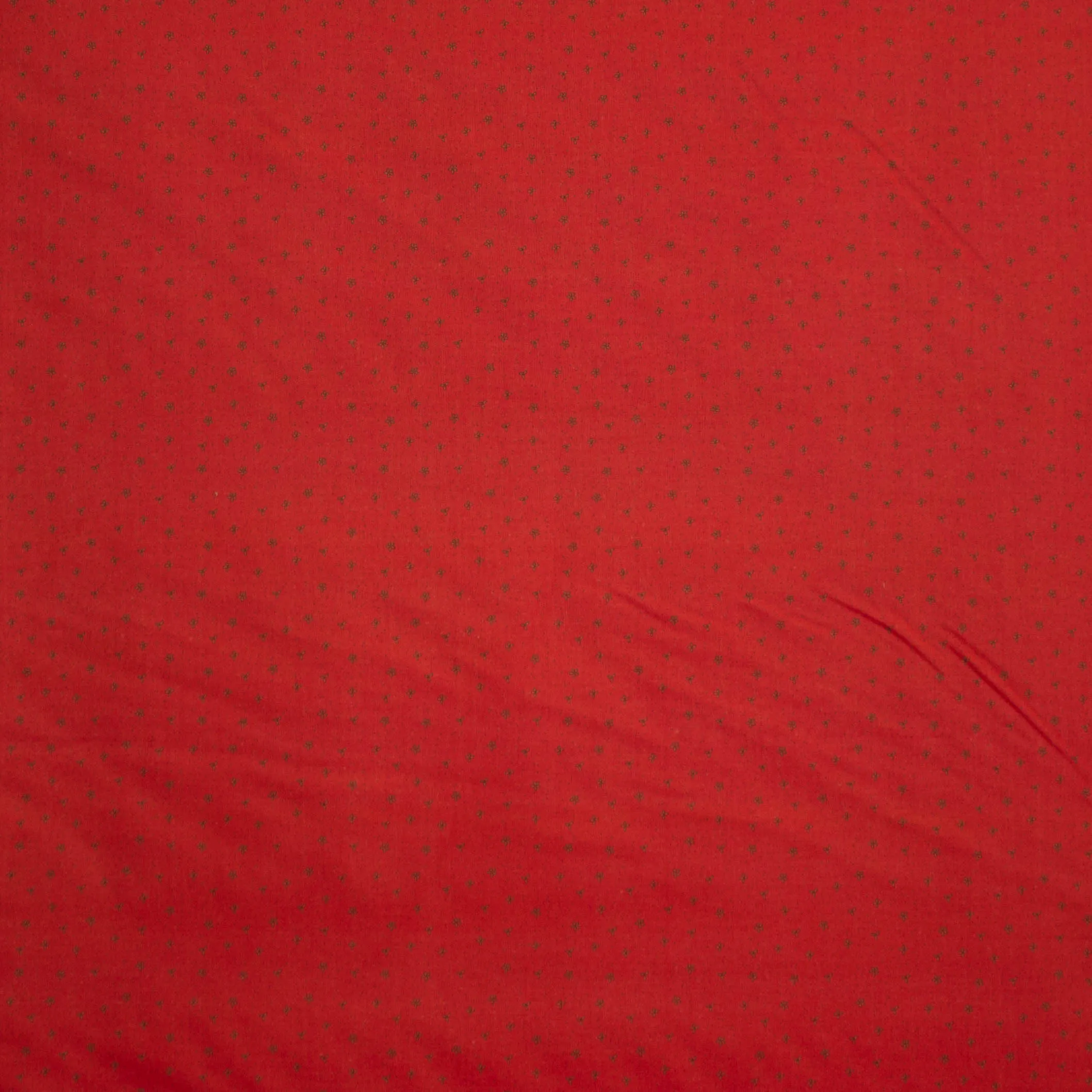 Katoen rood met kleine bloemen